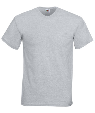T-SHIRT VALUEWEIGHT UOMO (COLLO V) - FRUIT OF THE LOOM grigio melange